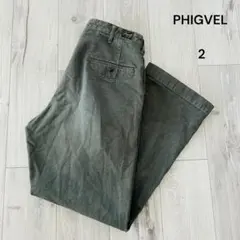 PHIGVEL ダック チノパン トラウザーズ オフィサー 2 モスグリーンのサムネイル