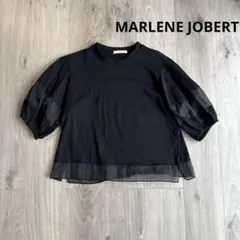 MARLENE JOBERT 異素材切り替え トップス ブラック 五分袖 M