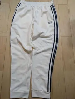Reebok トラックパンツ　ジャージ　ホワイト　レディース　Lサイズ