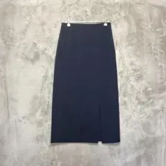 【完売色】GU♡カットソーナローミディスカート スリット ネイビー M