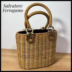 激レア　Ferragamo フェラガモ　ガンチーニ　カゴバッグ　ハンドバッグ