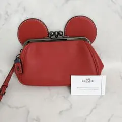 極希少✨COACH ディズニー ミッキーマウス ポーチ レッド　キスロック 極希少✨COACH ディズニー ミッキーマウス ポーチ レッド キスロック