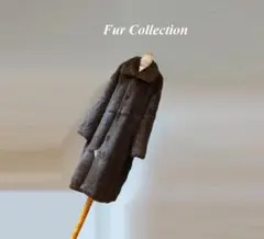 両面着用☆２WAYリアルファーロングコートリバーシブル茶　新品体型カバーゆったり