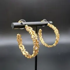 可愛い ゴールド ハワイアンジュエリー フープピアス 大人 両耳 p006a