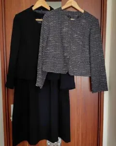 ベルメゾン 2ジャケット 3点セット ワンピーススーツ 17号