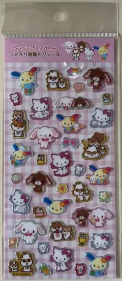 サンリオキャラクター ラメ入り樹脂もりシール