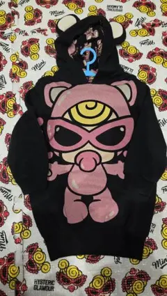 ヒスミニ　南京錠フード耳付き　パーカー90