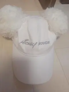 【美品】Disney MICKEY MOUSE ファンキャップ ホワイト