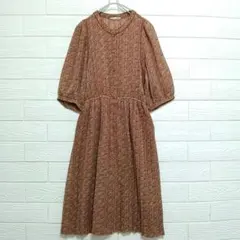 David Ⅲ レトロ 小花総柄 プリーツワンピース 11号 シフォン