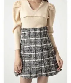 snidel フレア ミニスカショーパン ツイード 1