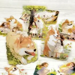 ◤コラージュ◢✨新品✨　PETシール　大きなペット　公園　10枚入り　動物　犬