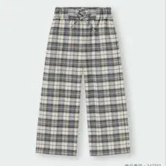 gu 140 150 ワイド 起毛 パンツ ボトム ズボン 女の子 レースアップ