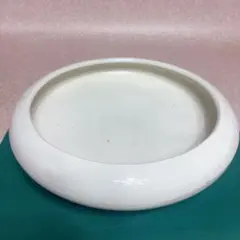 A884白磁 三足 花器 華道 盆栽 鉢　水盤 花器 大盤　池坊　生け花 陶器のサムネイル