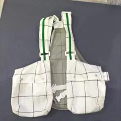 ホワイトグリッドパターンオーバーオール