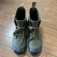オリーブ色 ハイカットレインシューズ