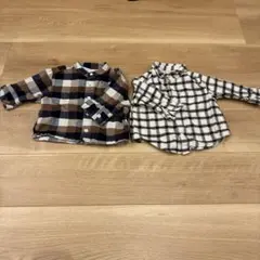 【美品】無印　チェックシャツ　80センチ