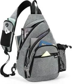 【新品】RAINSMORE ボディバッグ メンズ ショルダーバッグ グレー