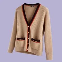 80’s ヴィンテージ リブニット カーディガン バブル プレッピー used