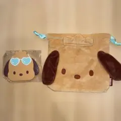 日焼けポチャッコ 巾着ポーチ＆フェイス形ミラー