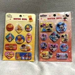 【2種セット】ディズニー ウォーターシール ミッキーミニー　プーさん 正規品