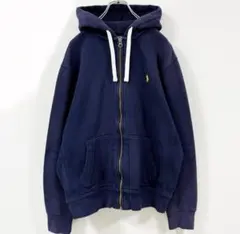 【レア】美品00s前期 ラルフローレン ジップパーカー ネイビー L y2k