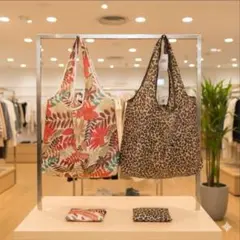 ⭐️【お得な2点セット！】新品未使用 おしゃれなデザインエコバッグ　折りたたみ