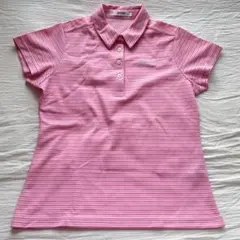 ポロシャツ スリクソン Tシャツ ゴルフウェア スポーツウェア ピンク ボーダー