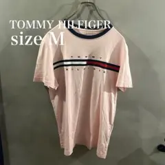 トミーヒルフィガー リンガーTシャツ フラッグロゴ ピンク Mのサムネイル