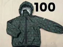 ウインドブレーカー 100 フード収納 チェック 子供 上着 羽織りキッズ