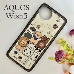 AQUOS Wish5ケース ソフトTPU アニマルC ☆おまけガラスフィルム付