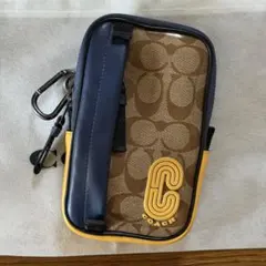 COACH 코치 가죽 파우치 카라비나 포함