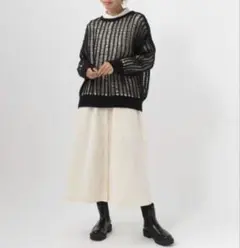 【新品タグ付】BAYFLOW ハシゴメッシュニット 春色レイヤードに