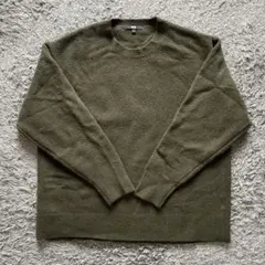 UNIQLOユニクロ　スフレヤーンクルーネックセーター　オリーブ　XL