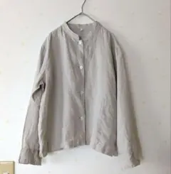 ao 代官山 オーガニックコットンダブルガーゼ バンドカラー シャツ 