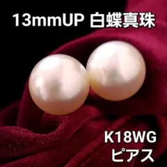 大珠 14.5mm Pt900 白蝶真珠 パール ピアス プラチナ 美品 - メルカリ