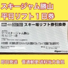 大幅値下げ　スキージャム勝山　平日リフト1日券　1枚