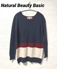 【Natural Beauty Basic】 マルチカラー配色ニット