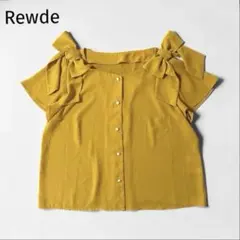 Rewde ルゥデ リボンモチーフ 半袖ブラウス マスタードイエロー Mのサムネイル