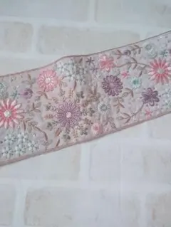 インド刺繍リボン　花火(パステル)１メートル