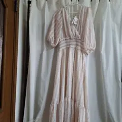 (新品未使用)　W　closet　ピンク ロングカシュクールワンピース