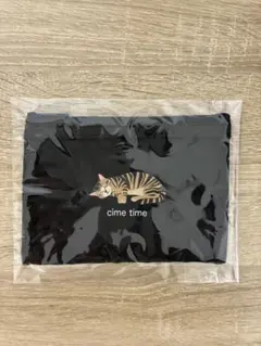cime time 猫柄 メッシュポーチ ブラック