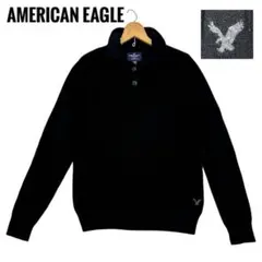 AMERICAN EAGLE ブラックセーター Sサイズ相当　刺繍 綿100％