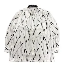 シアーシャツ　柄　レトロ　ヴィンテージ　モード　古着8BS1