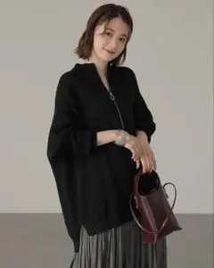 ハーフ ジップ ニット