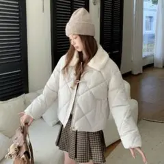 Ritzy 衿ボア トグルボタン キルティング エコダウンジャケット