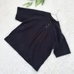 FREAK’ STORE 半袖 Tシャツ ネイビー ハーフボタン L メンズ
