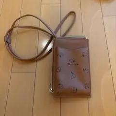スヌーピー スマホショルダーバッグ ブラウン
