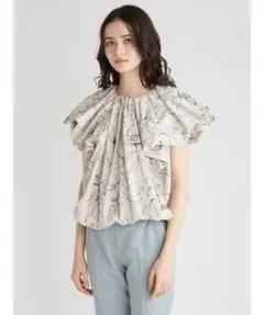 Mila Owen ミラオーウェン　ギャザーボリュームバルーンシルエットブラウス