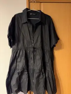 ZARA ティアード 半袖シャツ ブラック XXLのサムネイル