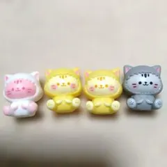 パステルカラー　猫　ネコ　ソフビ　マスコット　4個　まとめ売り